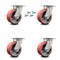 Service Caster 5 Inch Kingpinless Red Poly on Steel Wheel Swivel Caster Set with Swivel Lock SCC-KP30S520-PUR-RS-BSL-4 - alternate 1